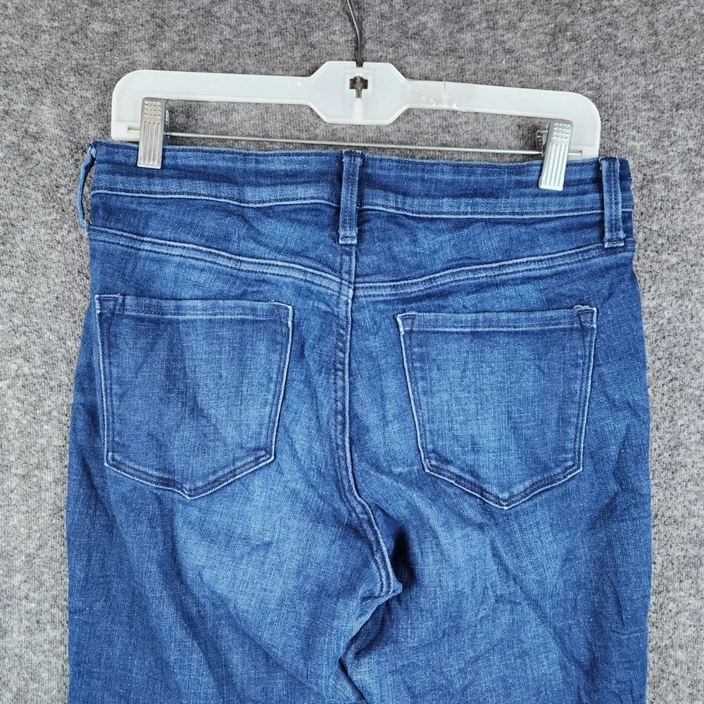 Old Navy Rockstar Super Skinny Jeans Womens 10 Blue Dark Wash Raw Hem Stretch